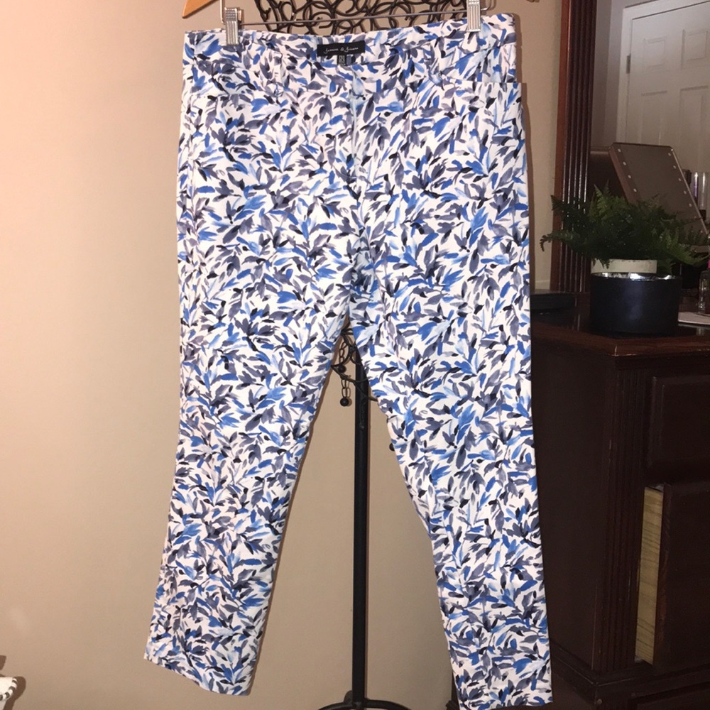 Blue and White Feather Pant